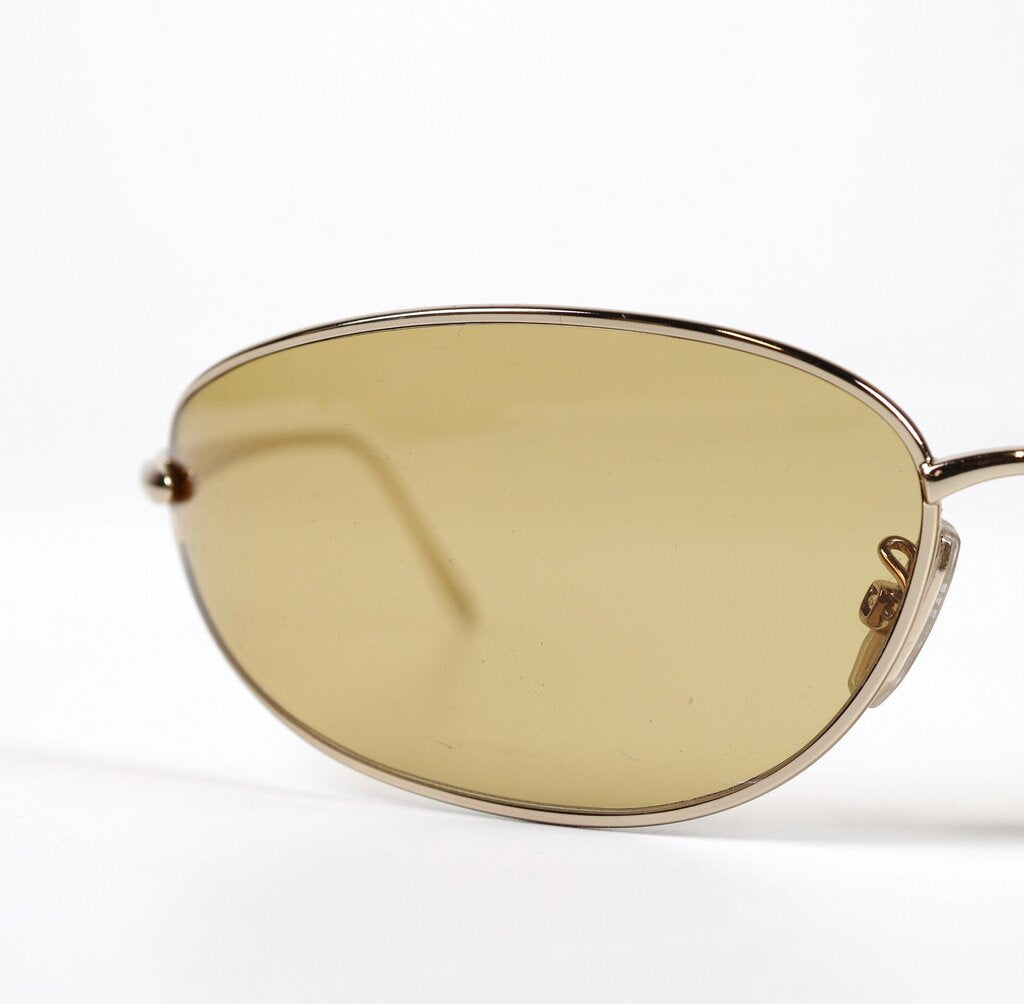 Yellow Lense with Thin Gold Frame Sunglasses