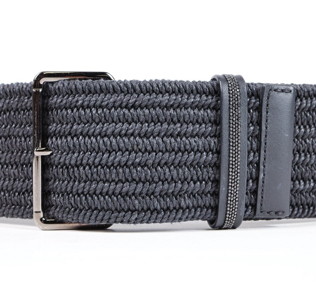(M) Black Braided Thick Belt