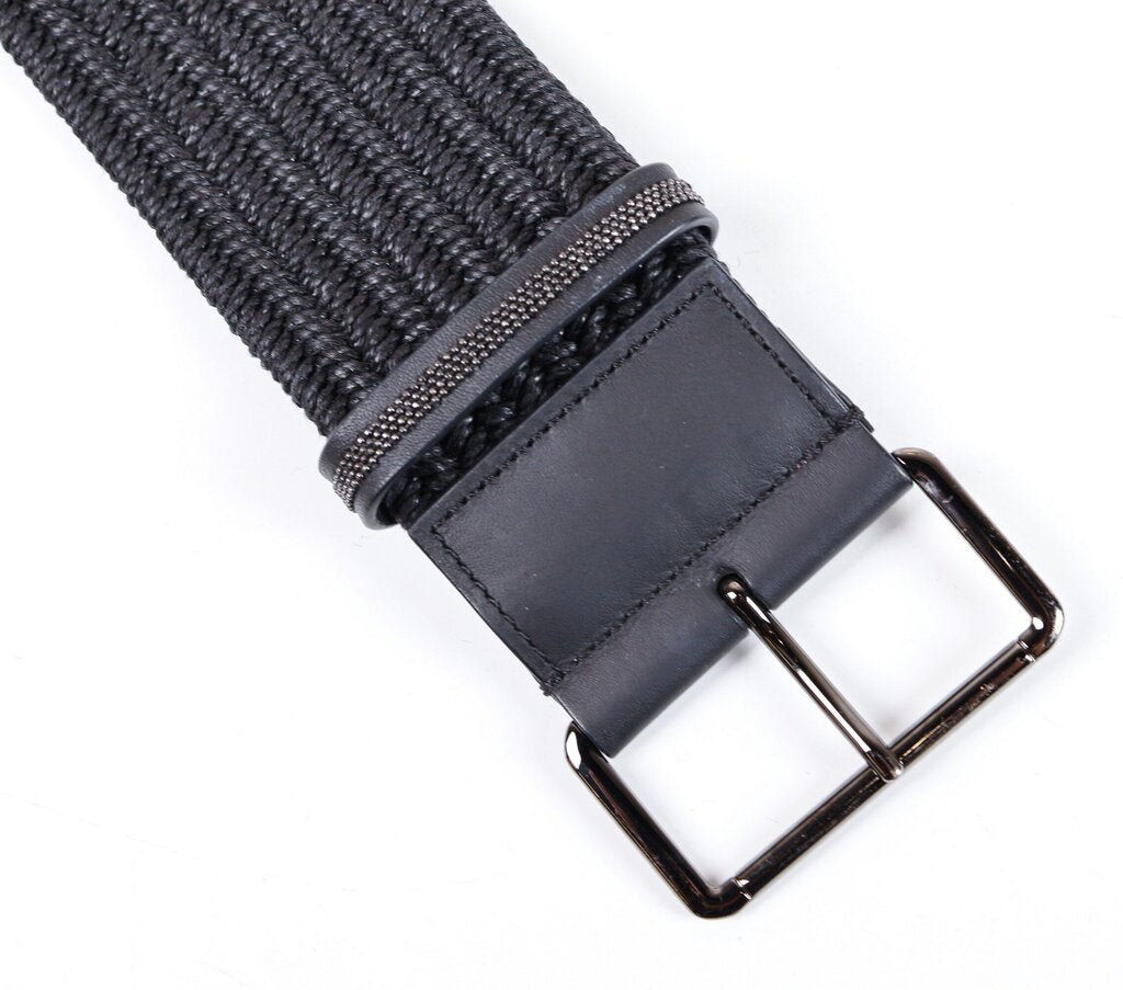 (M) Black Braided Thick Belt