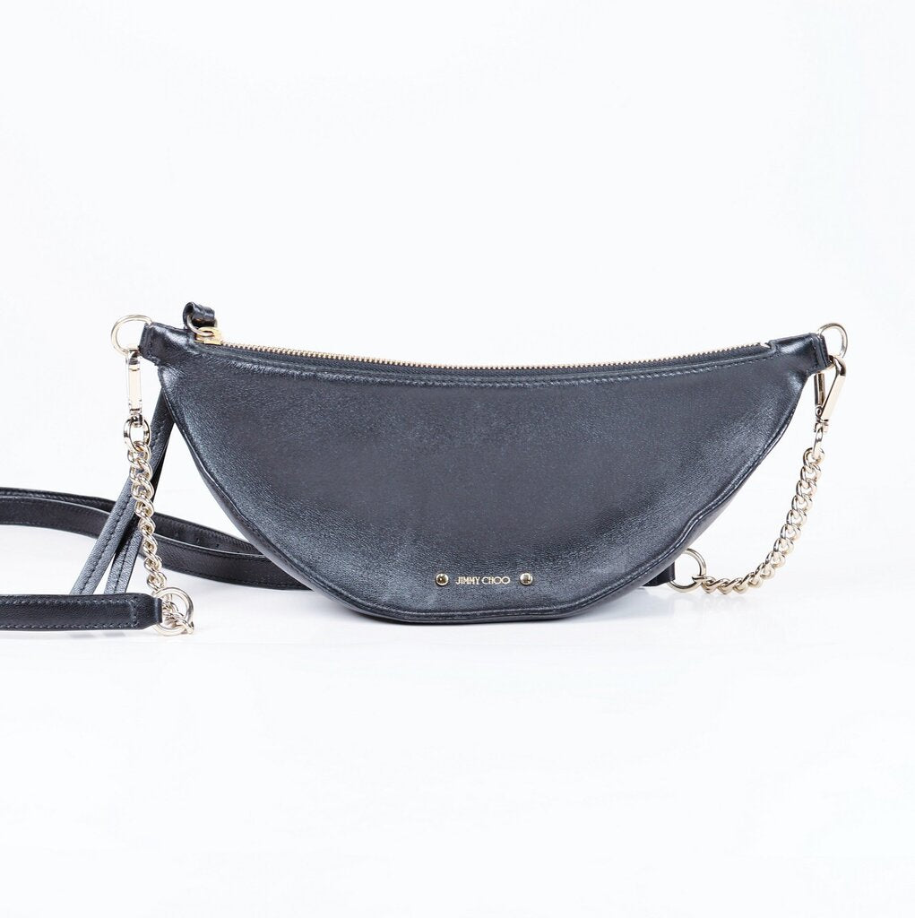Black Leather Embossed Fanny Pack/Crossbody