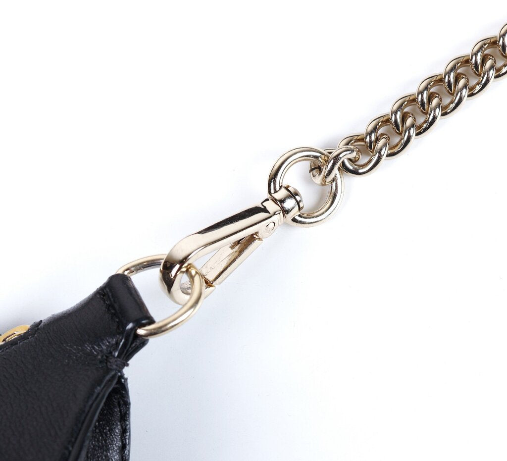 Black Leather Embossed Fanny Pack/Crossbody