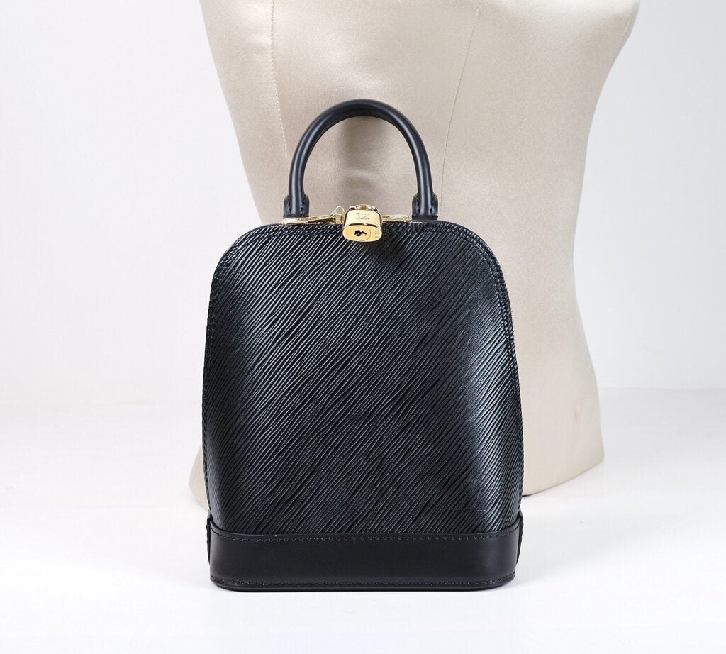 Black Epi Leather Alma Backpack