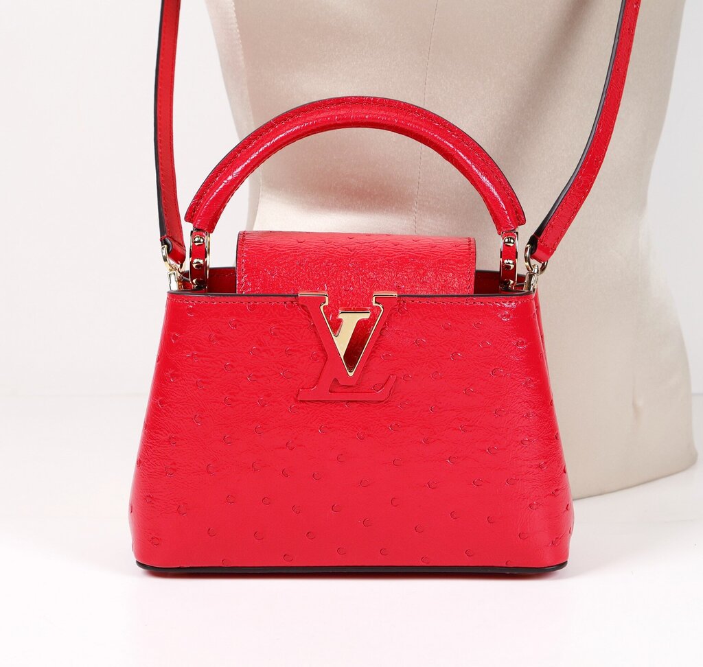 Red Ostrich Mini Capucine