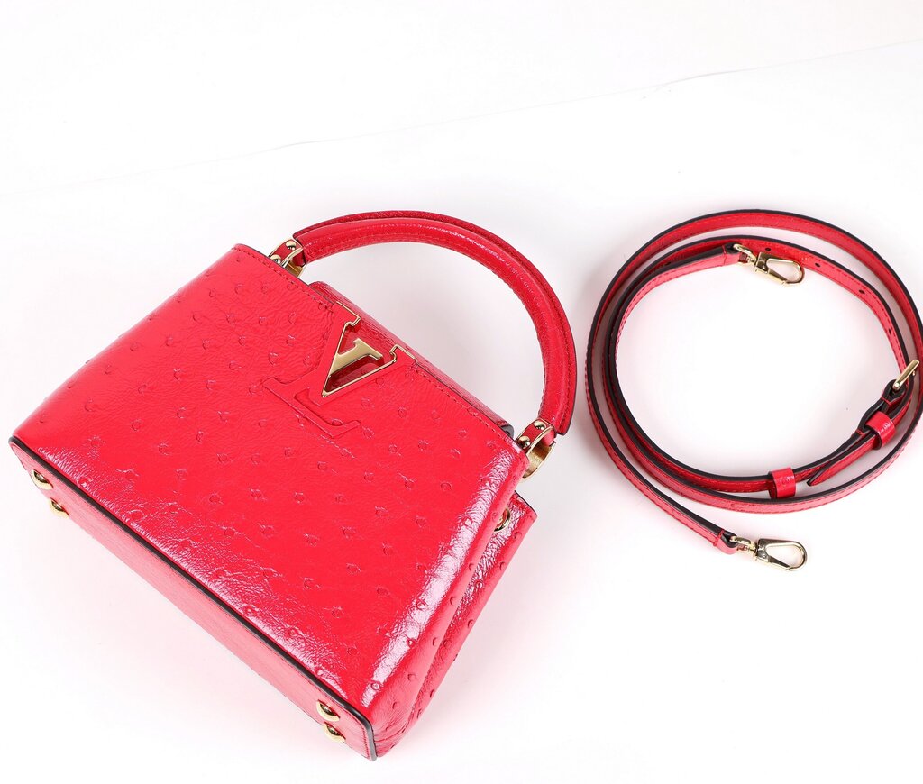 Red Ostrich Mini Capucine
