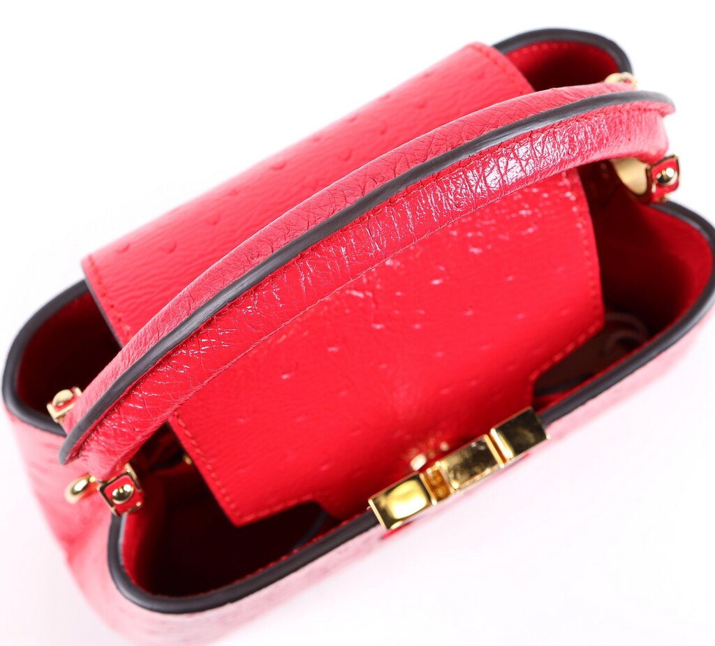 Red Ostrich Mini Capucine