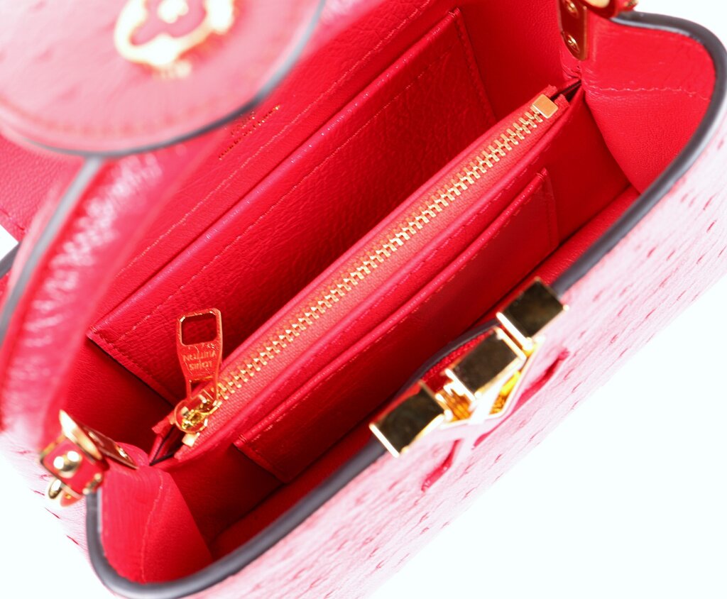 Red Ostrich Mini Capucine