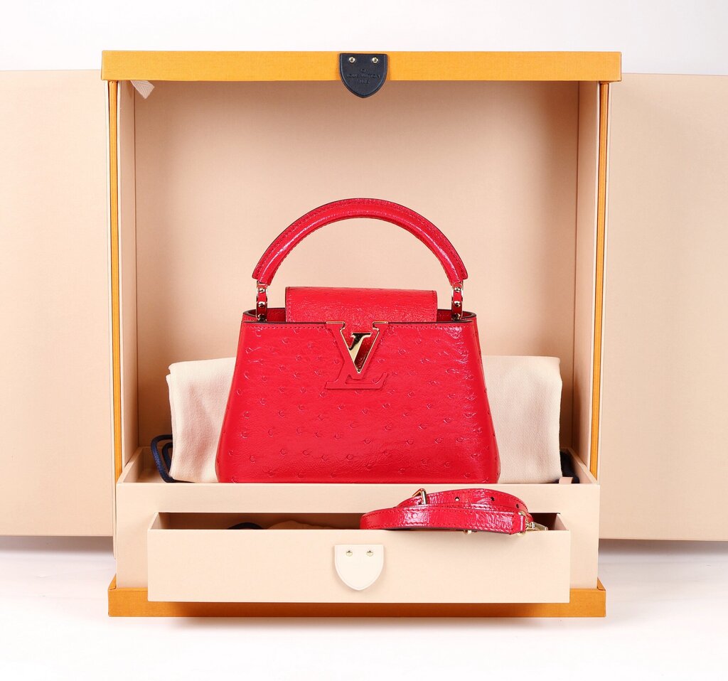 Red Ostrich Mini Capucine