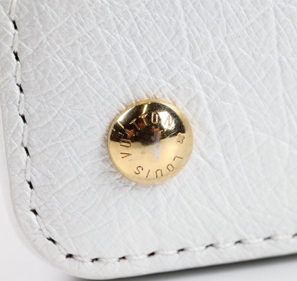 Gold Leather and White Ostrich Mini Capucine