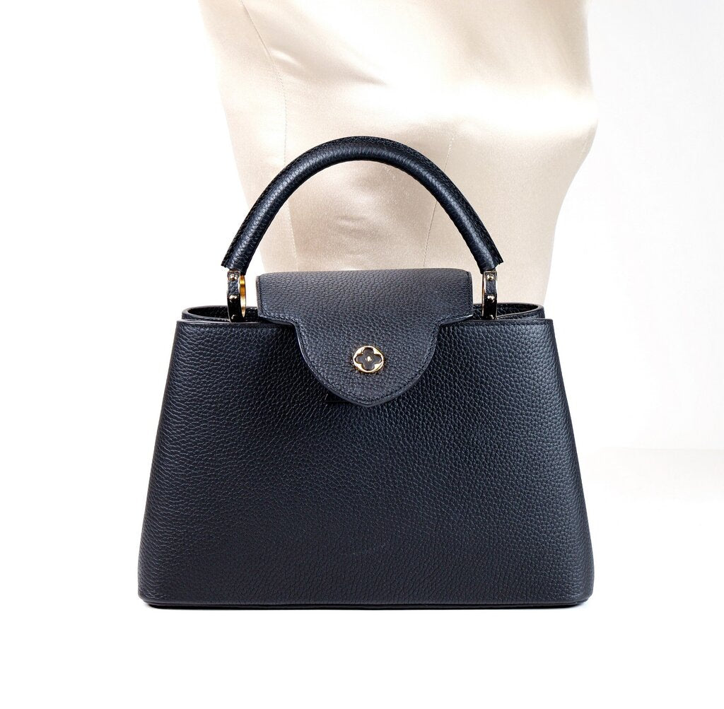 Black Leather Capucine MM