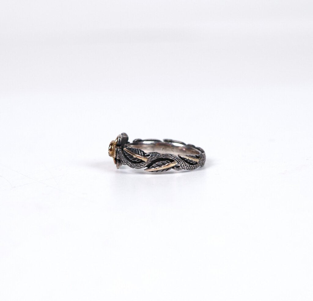 Sterling 18K Gold and Pink Tourmaline ring (5.5)