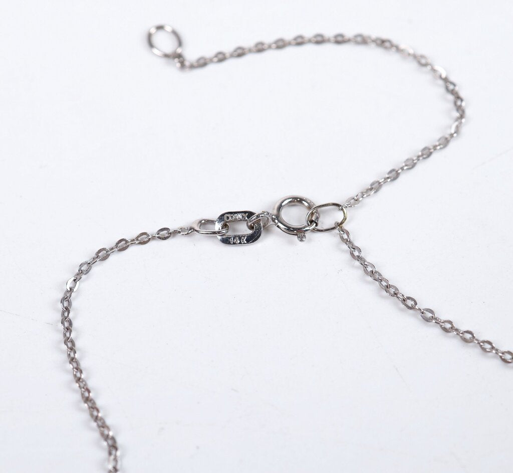 14K Gold and Diamond Flower Pendant Necklace
