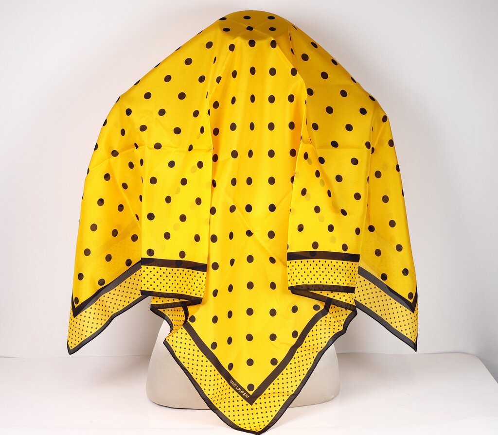 Yellow with Black Dots silk scarf