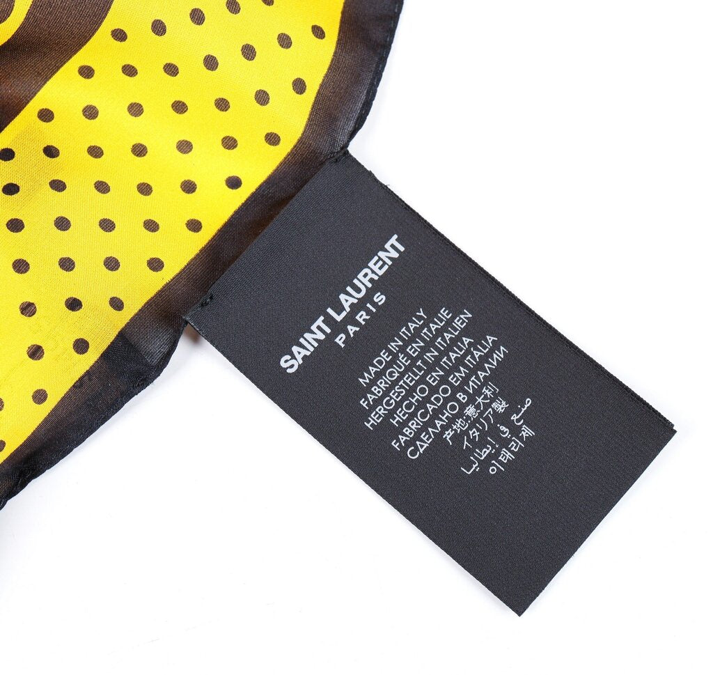 Yellow with Black Dots silk scarf