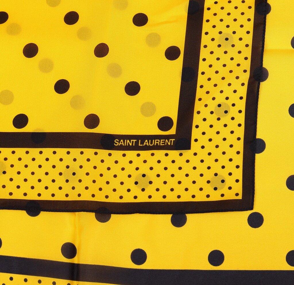 Yellow with Black Dots silk scarf