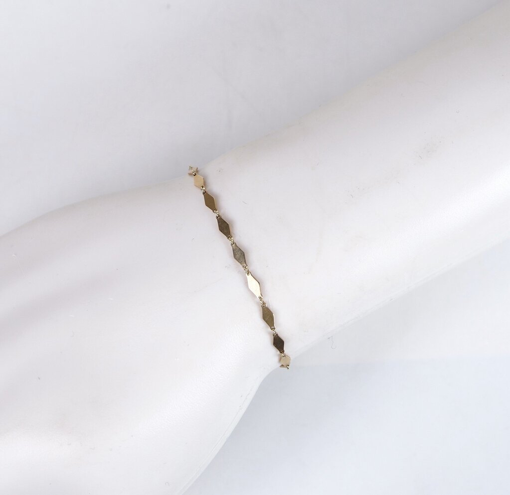 14K Gold Diamond Shaped Links Bracelet