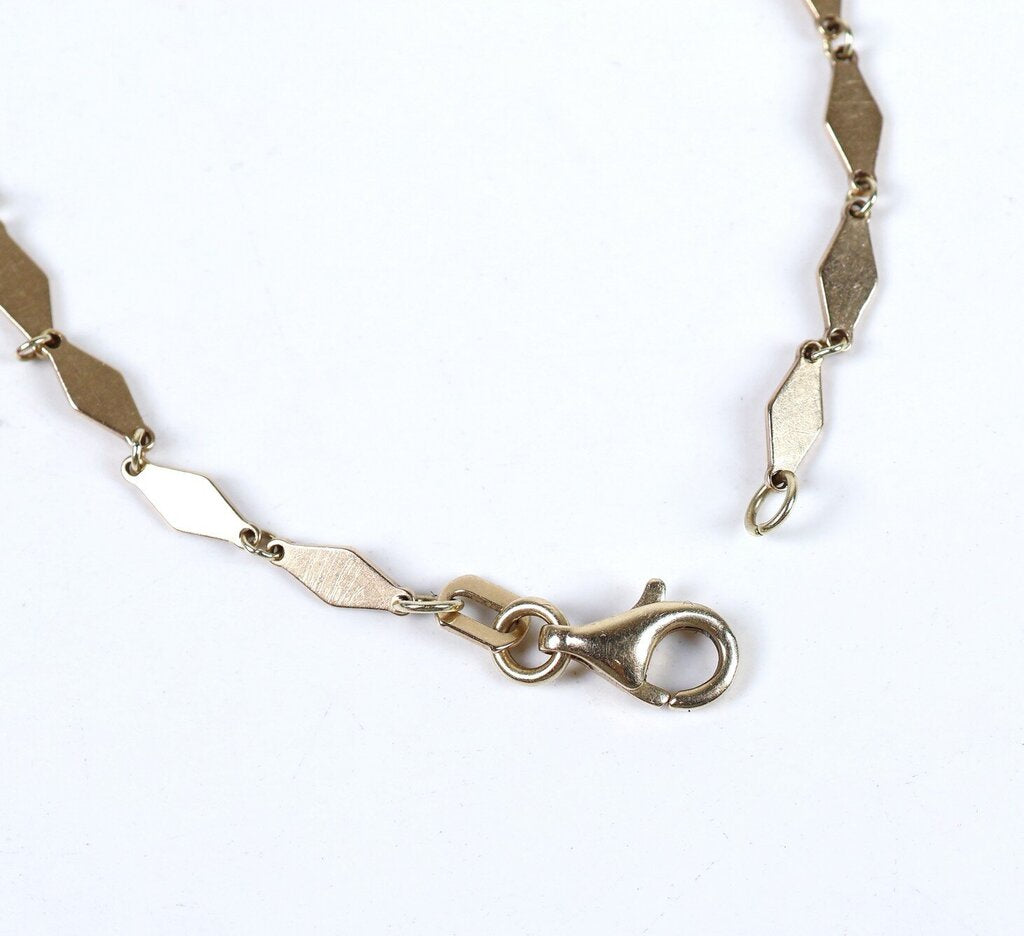 14K Gold Diamond Shaped Links Bracelet