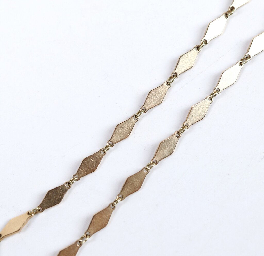 14K Gold Diamond Shaped Links Bracelet