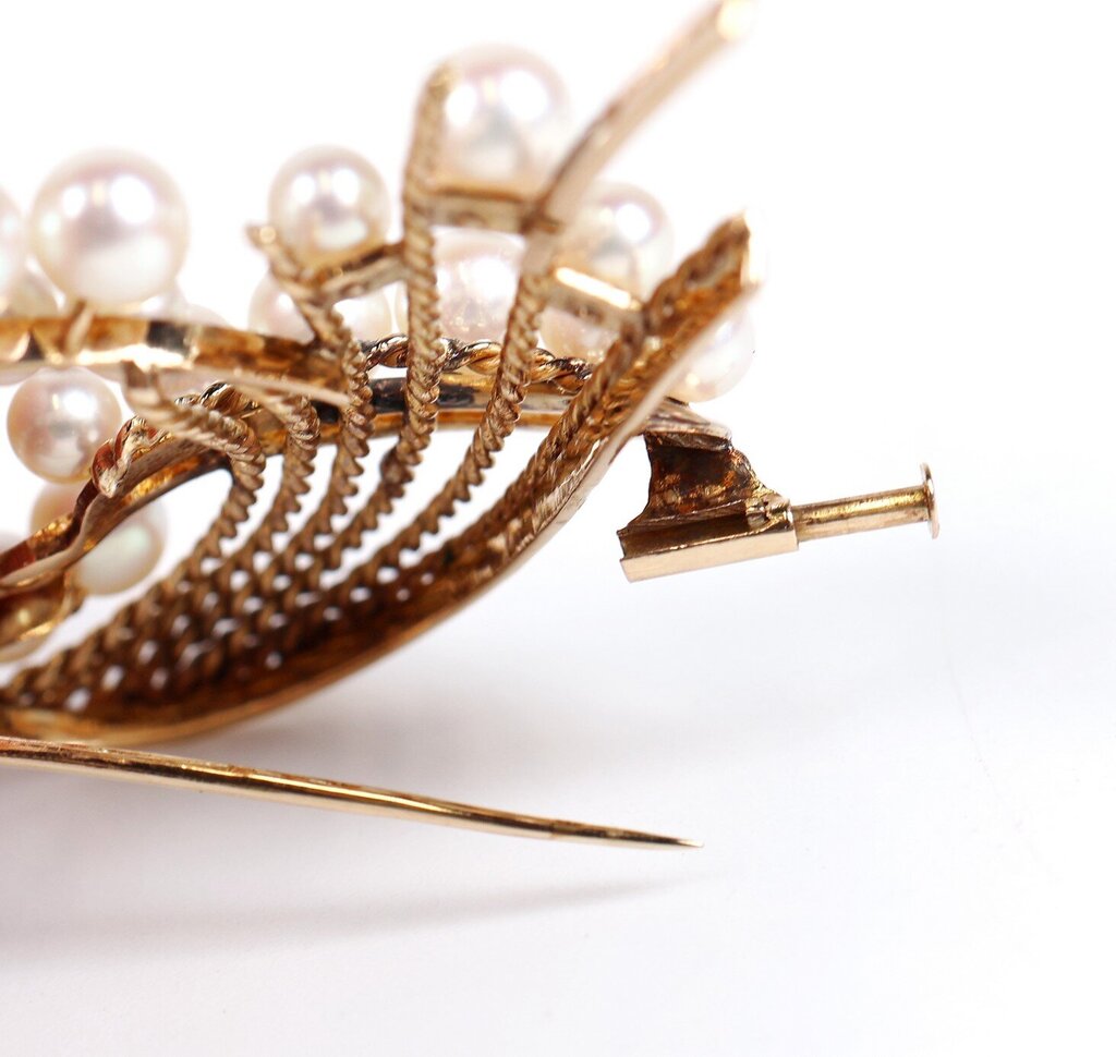 14K Gold and Pearl Brooch