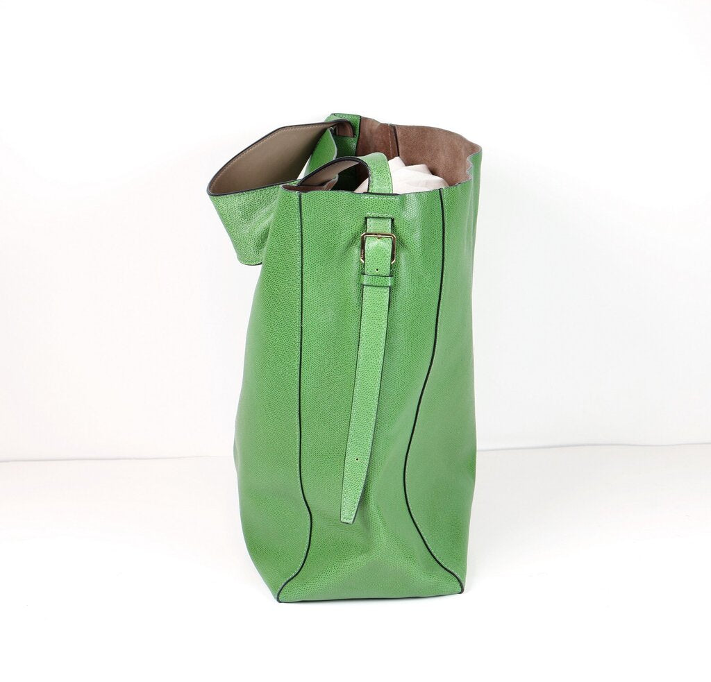 Green Leather Large Tote