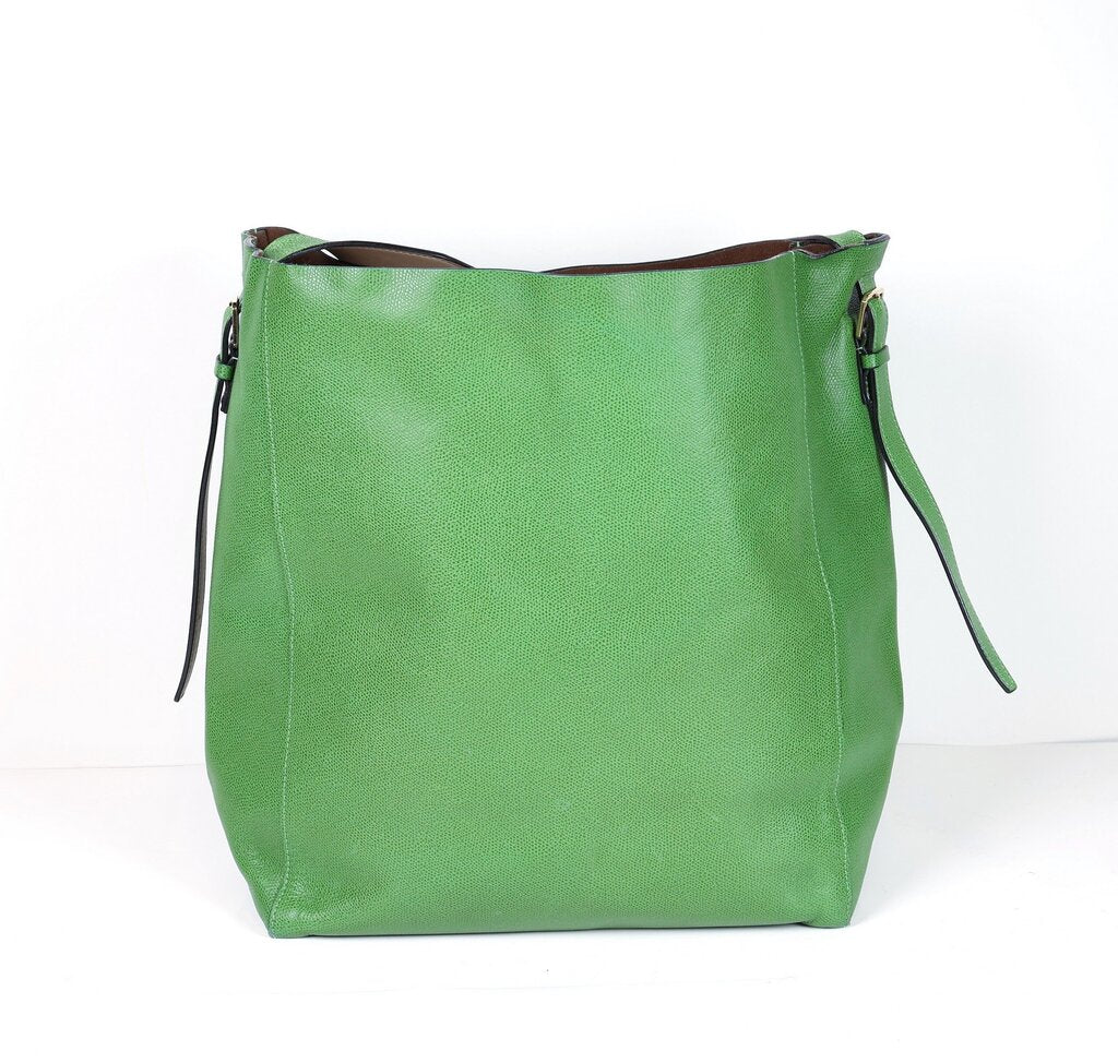 Green Leather Large Tote