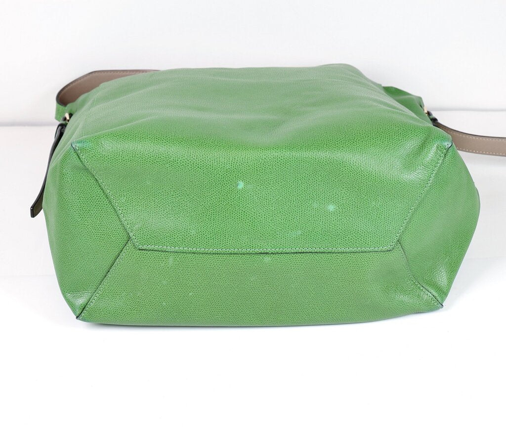 Green Leather Large Tote