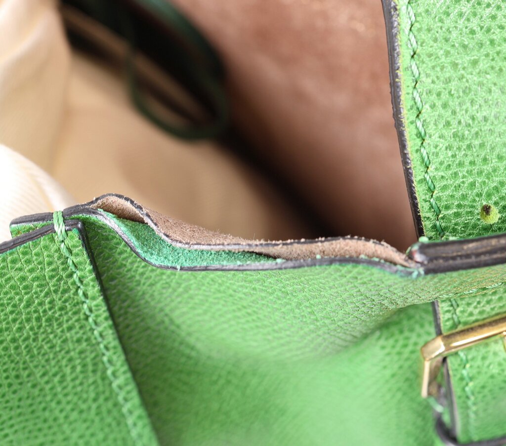 Green Leather Large Tote