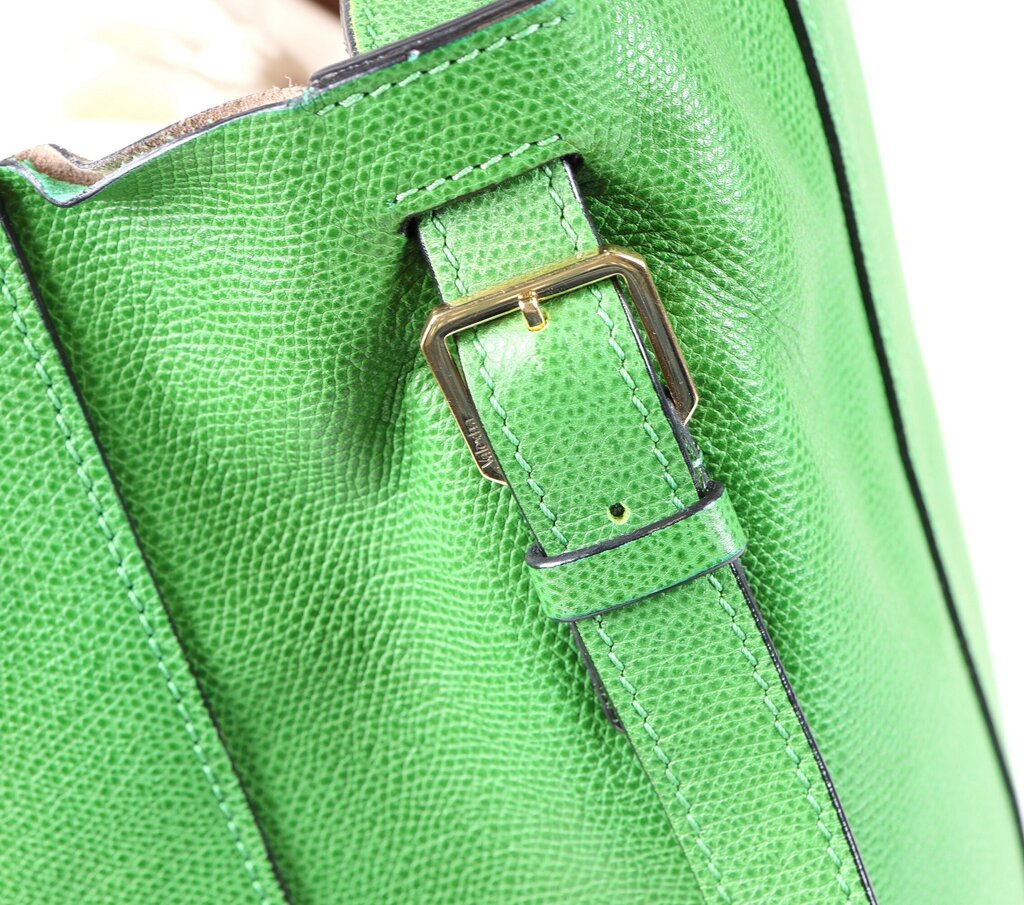 Green Leather Large Tote