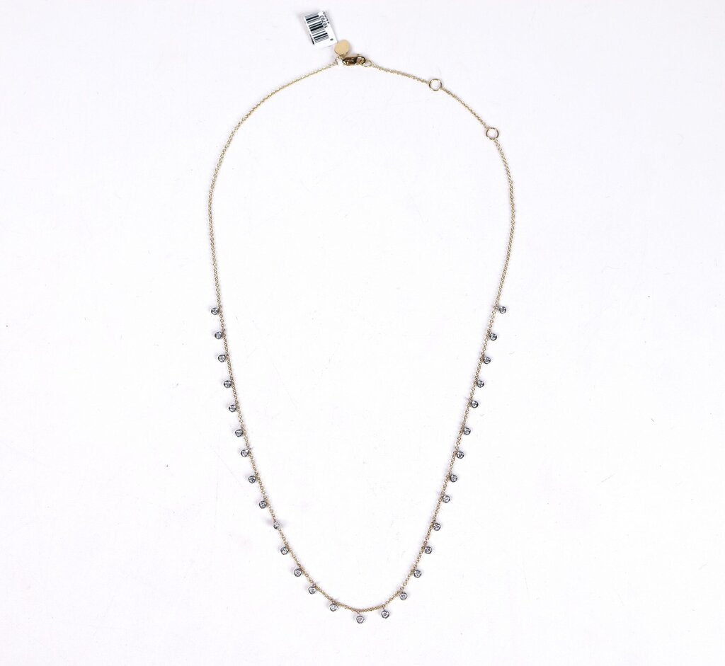 14K and Diamond Bezels Necklace