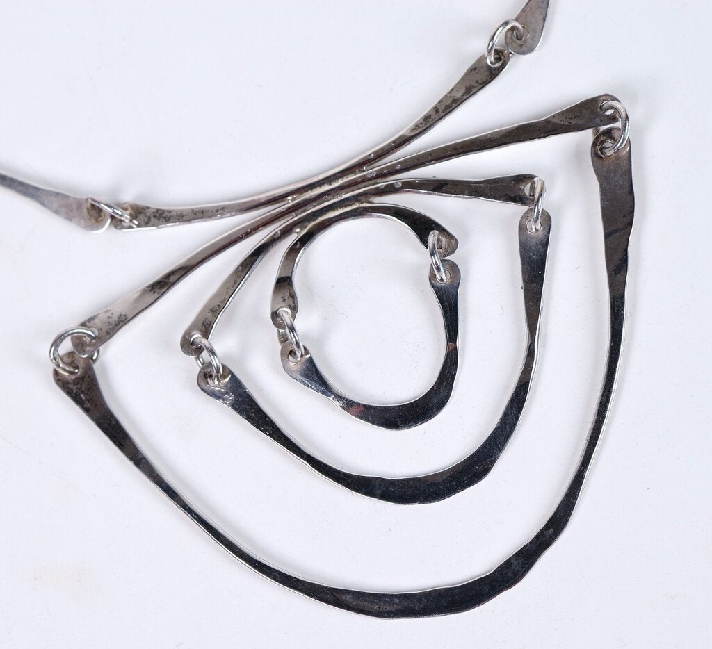 Silver Concentric Collar Necklace