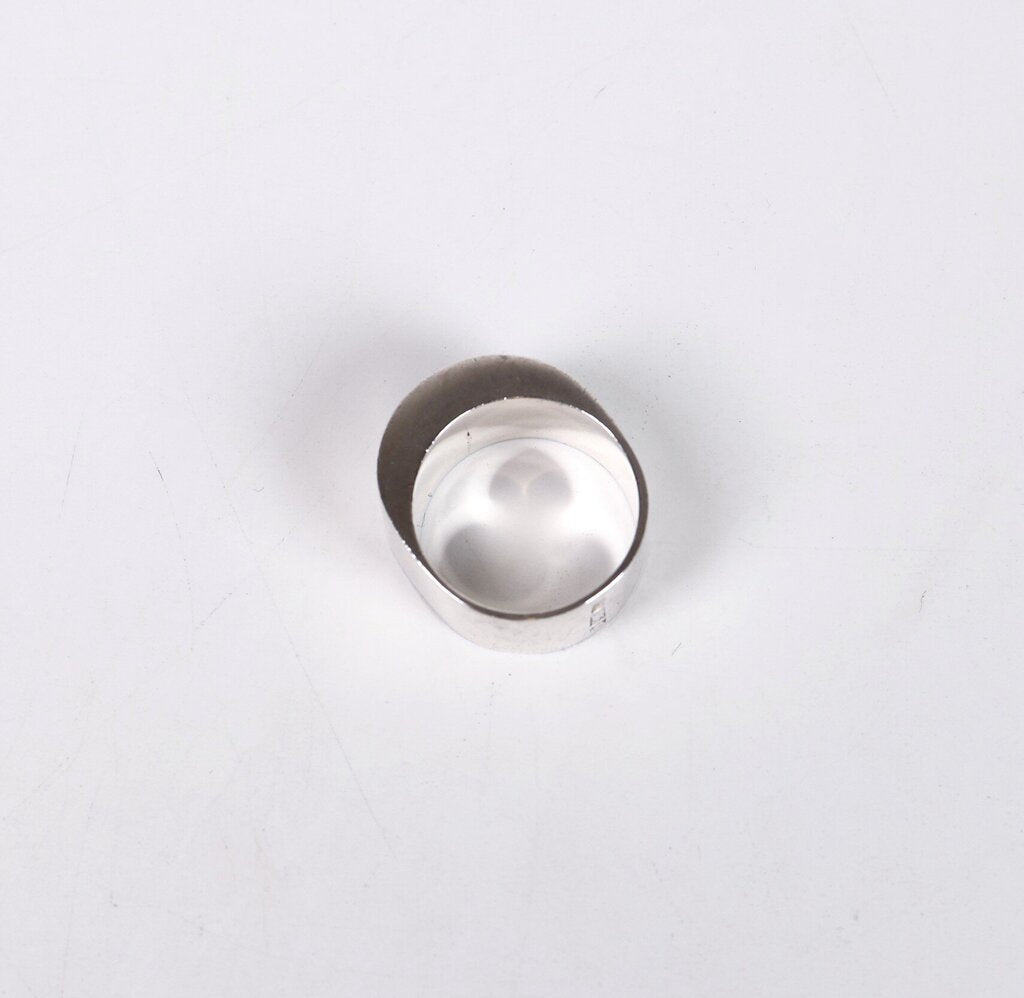Sterling and Amber Wide Band Ring (7)
