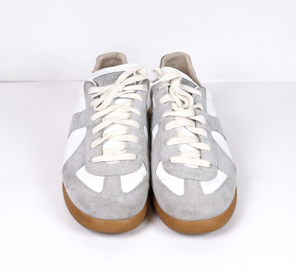 White + Grey Suede Gum Sole Sneakers (12M)