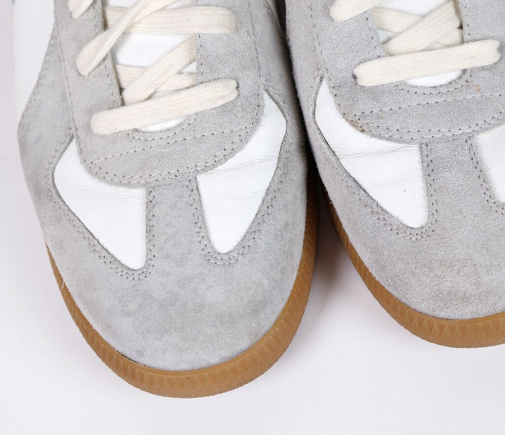 White + Grey Suede Gum Sole Sneakers (12M)
