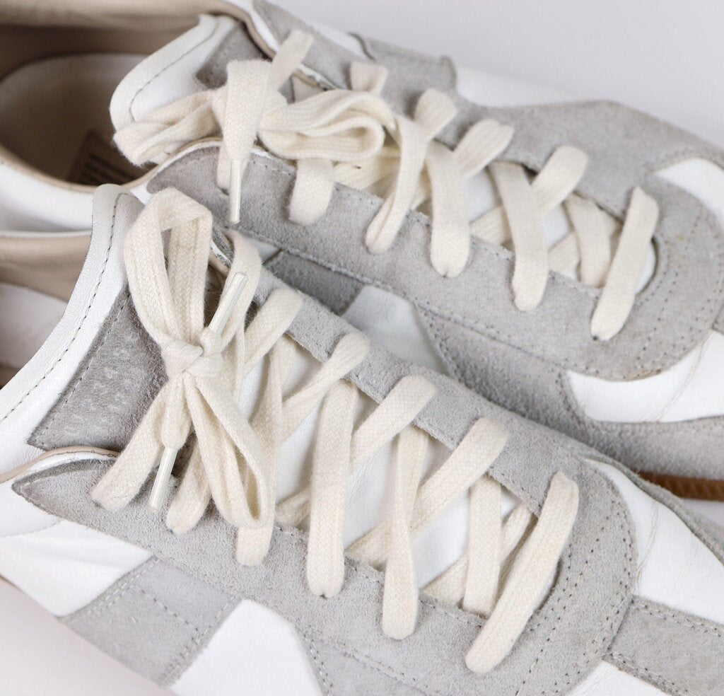 White + Grey Suede Gum Sole Sneakers (12M)