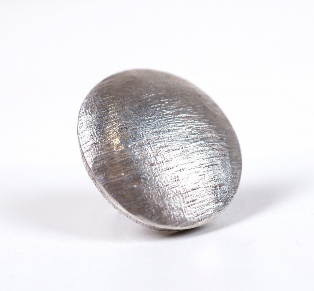 Brushed Silver Oval Earrings