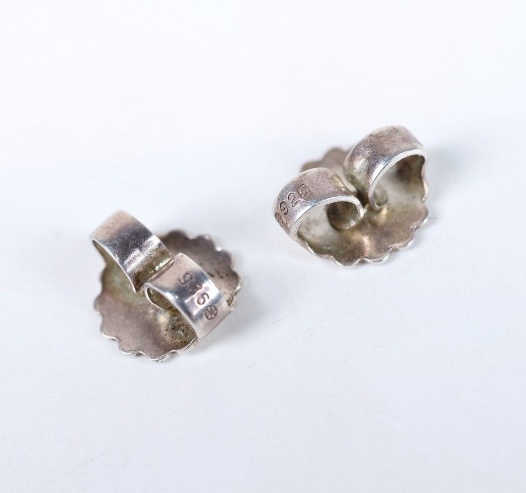 Brushed Silver Oval Earrings