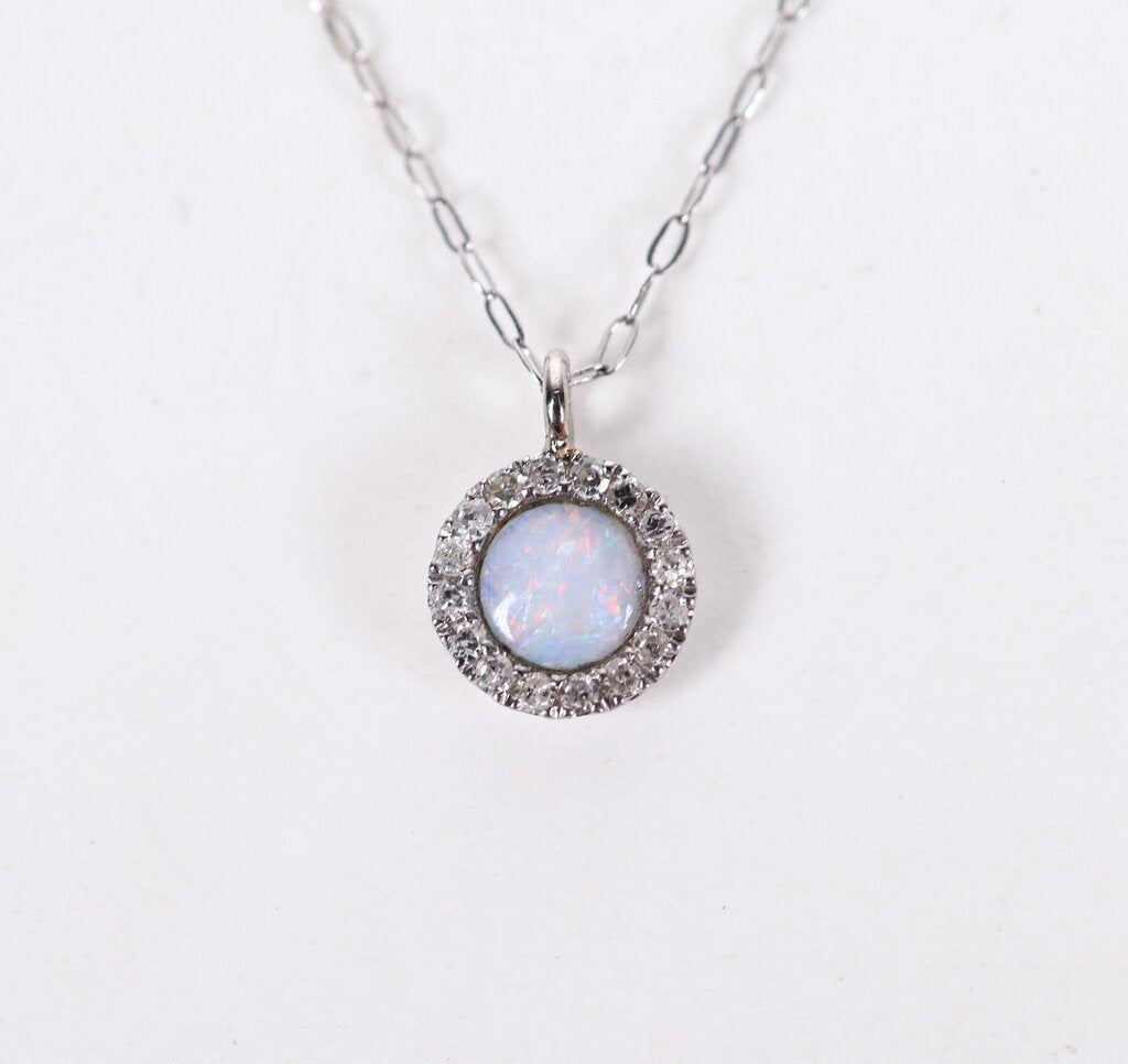 14K Gold Opal and Diamond Necklace (16)