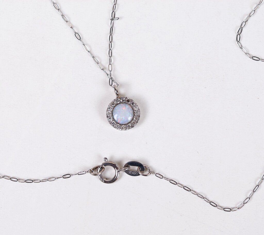 14K Gold Opal and Diamond Necklace (16)