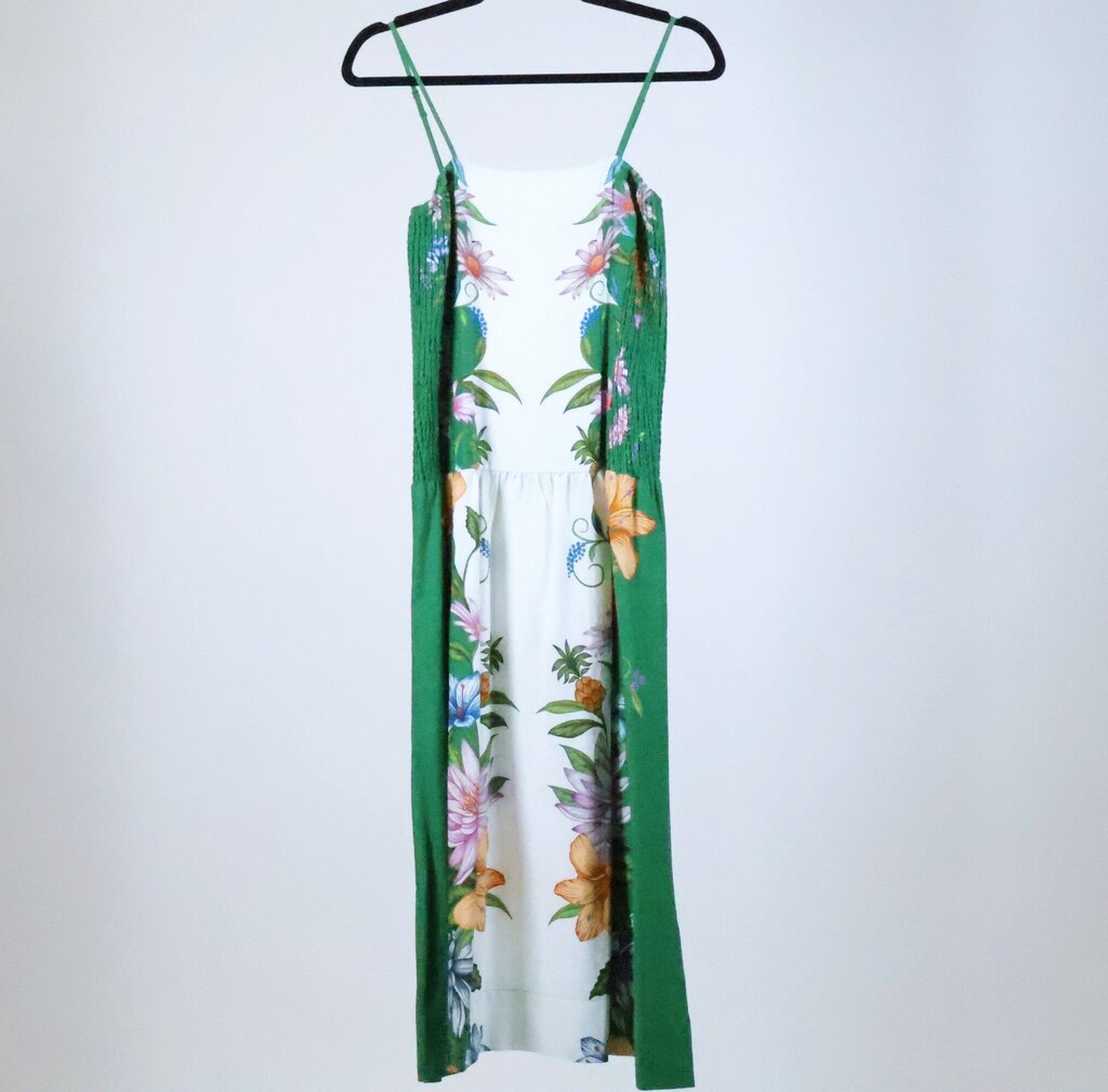 White Green Floral Sundress (S)