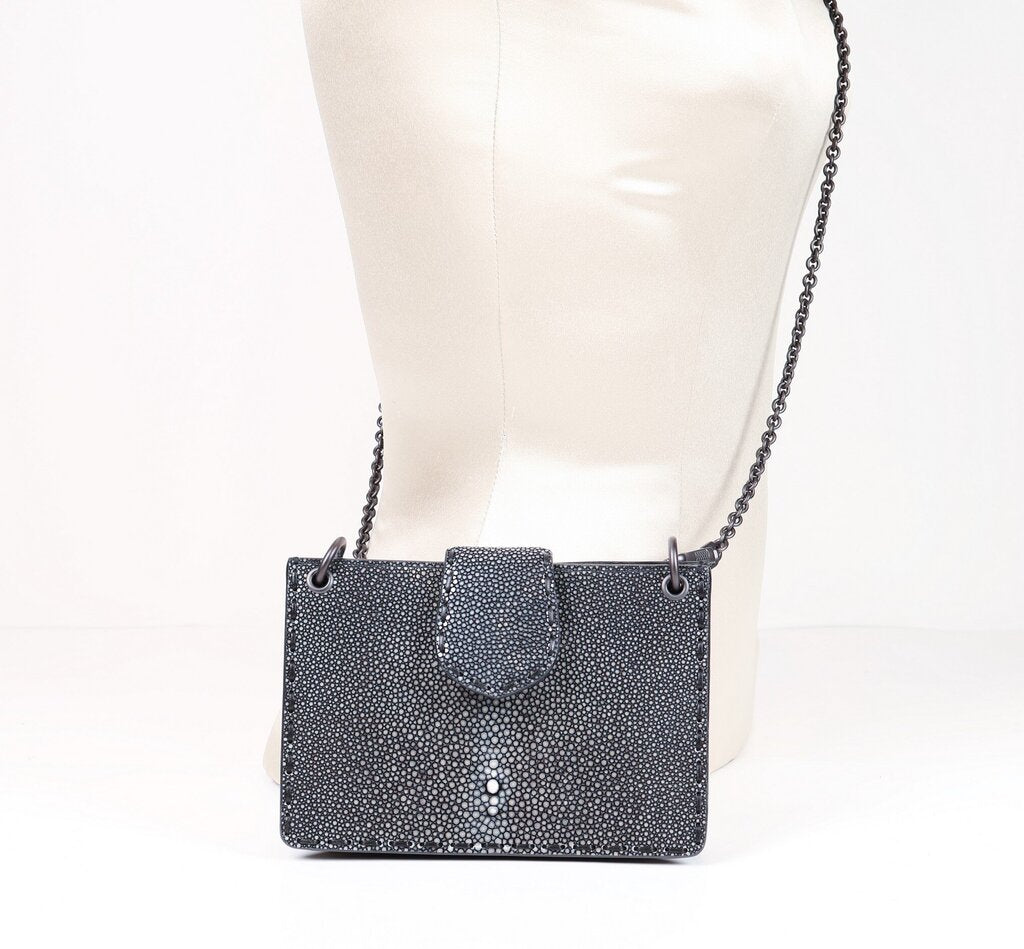 Black Stingray Gunmetal Chain Crossbody