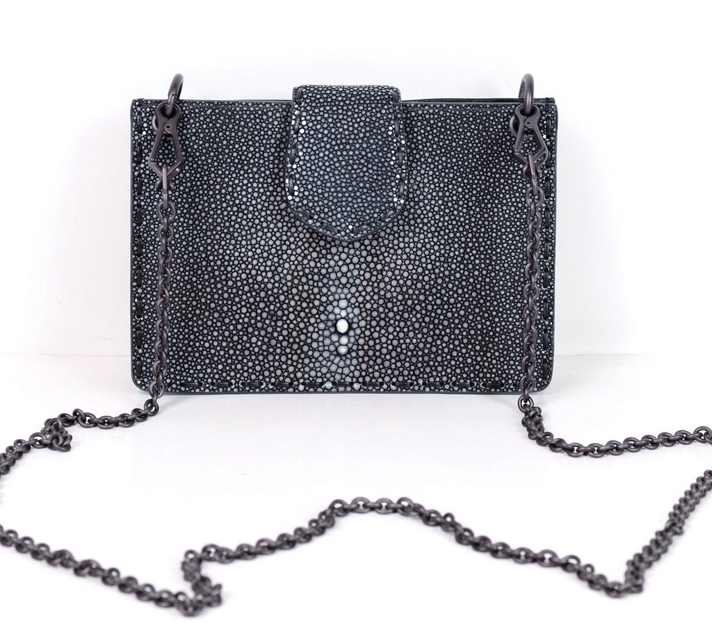 Black Stingray Gunmetal Chain Crossbody