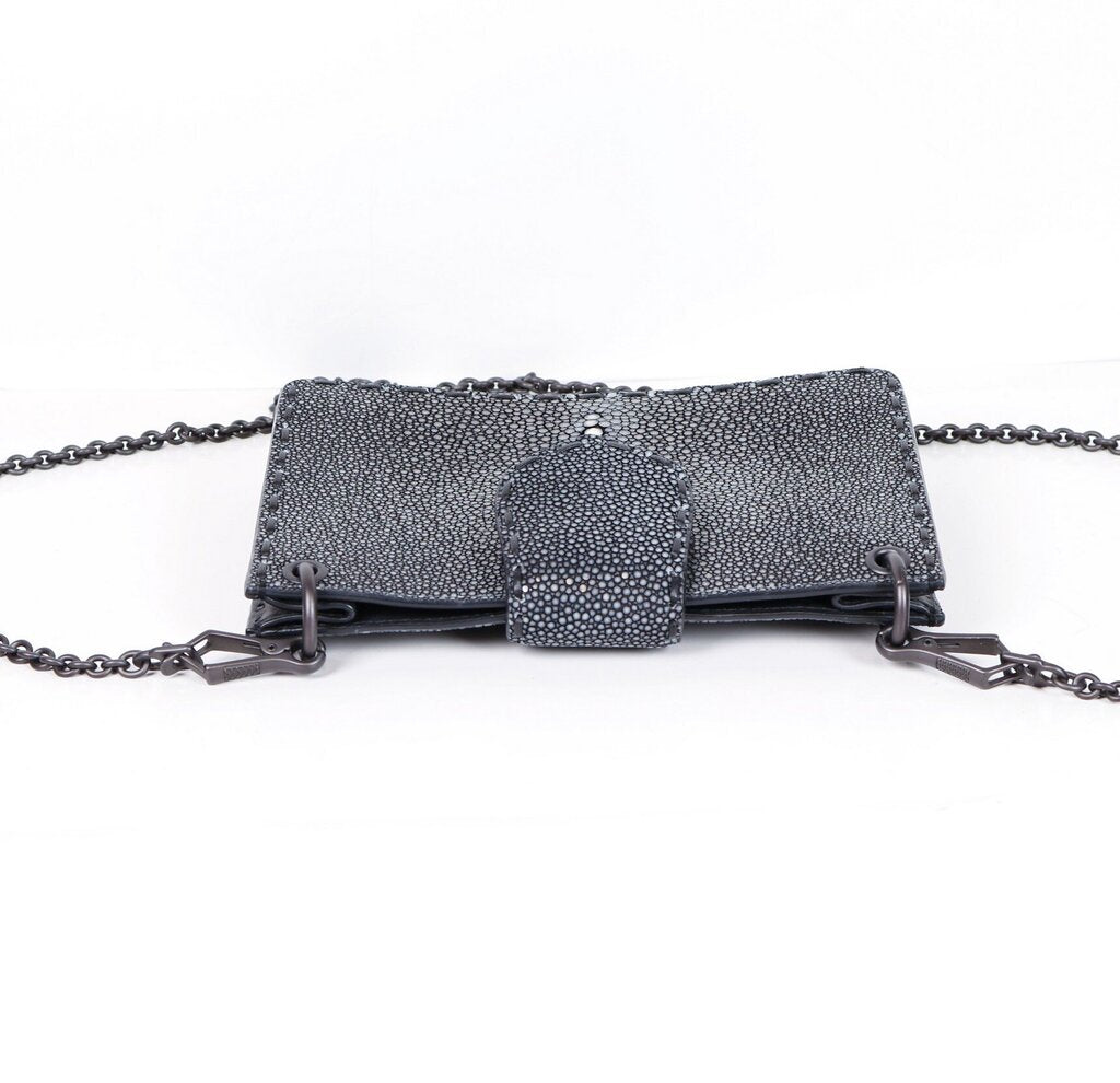 Black Stingray Gunmetal Chain Crossbody