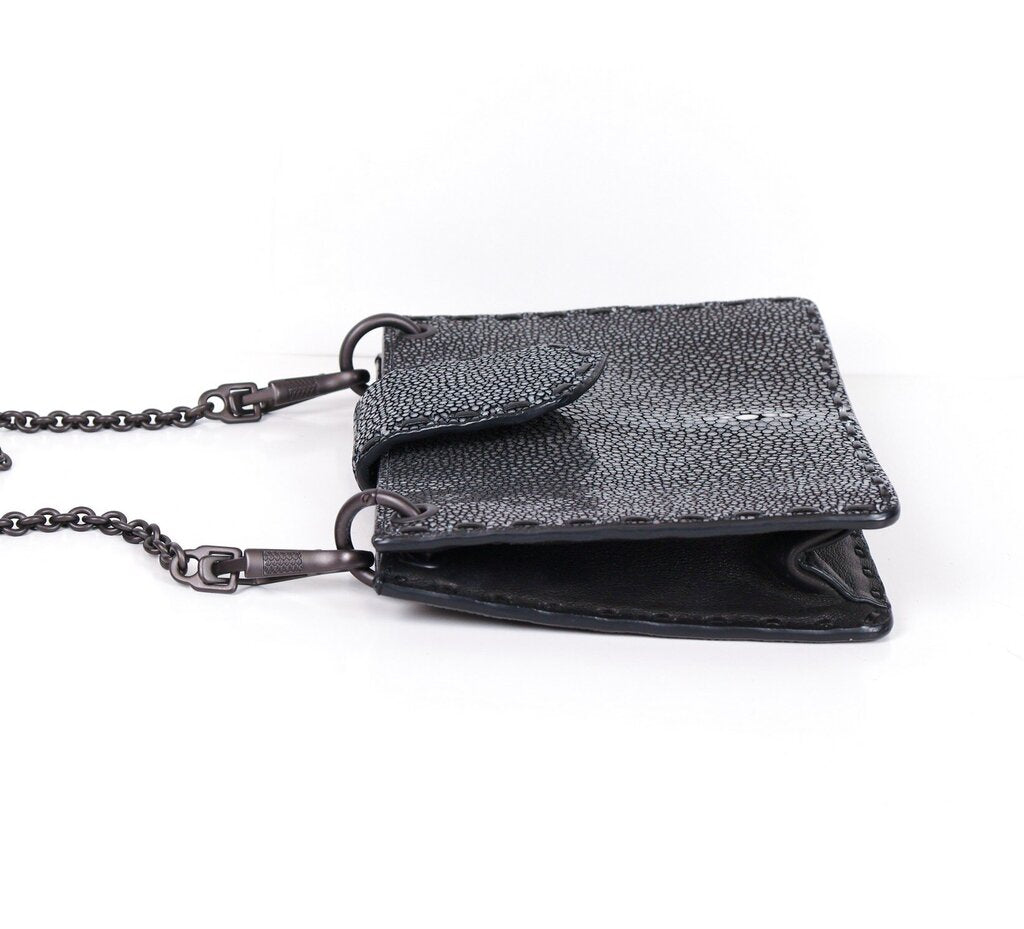 Black Stingray Gunmetal Chain Crossbody