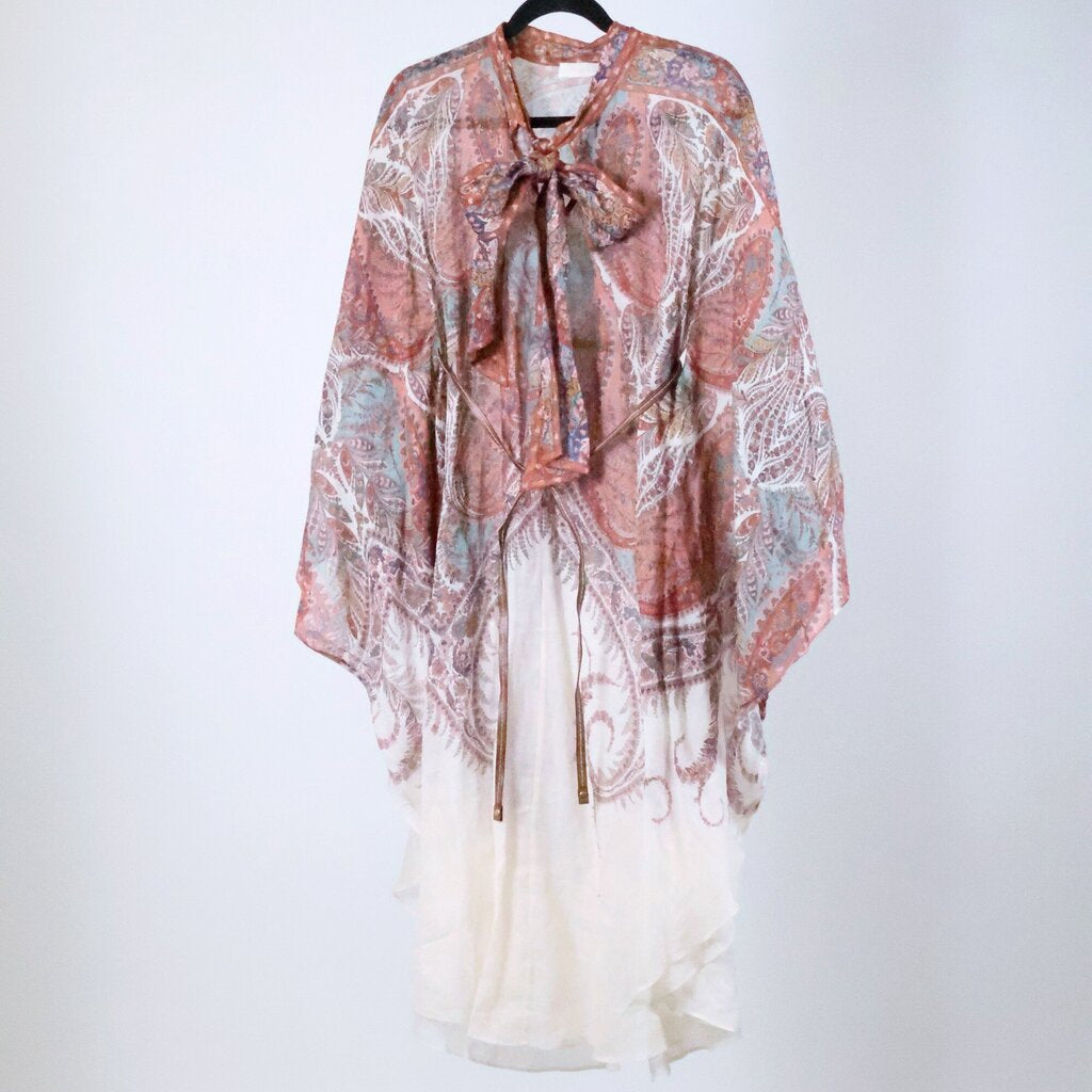 Paisley Linen Long Cape (OS)