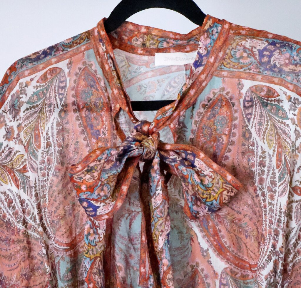 Paisley Linen Long Cape (OS)