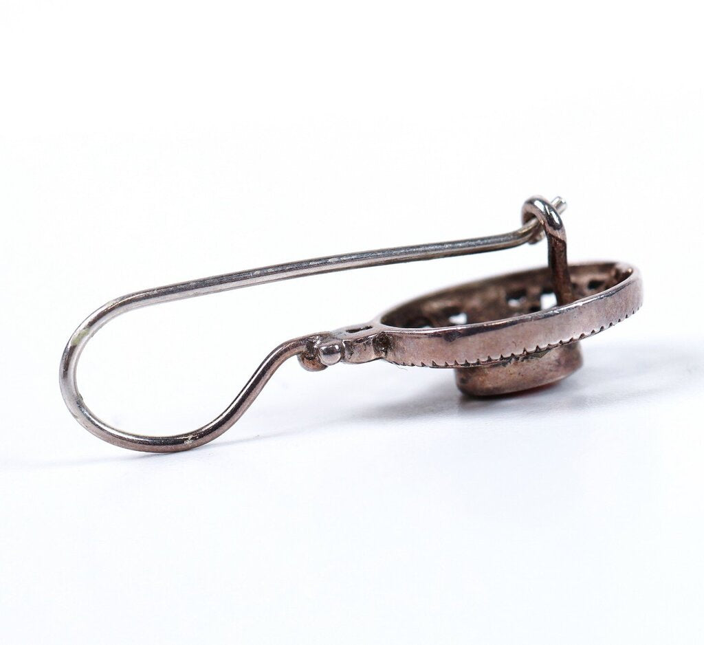 Sterling Copper and Garnet Earrings