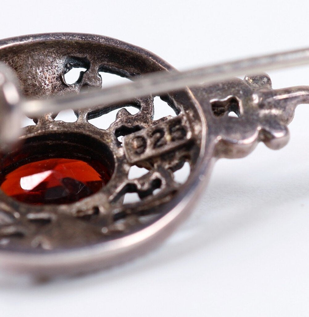 Sterling Copper and Garnet Earrings