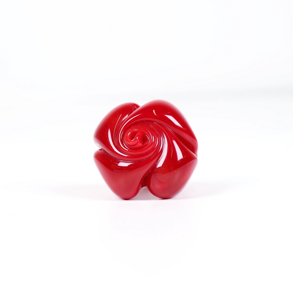 Deep Red Rose Glass Ring (9.25)