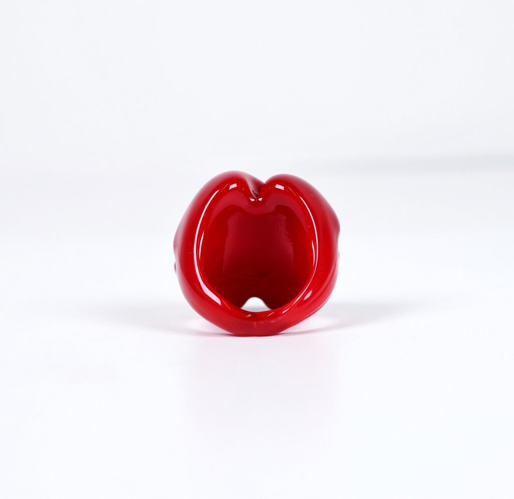 Deep Red Rose Glass Ring (9.25)