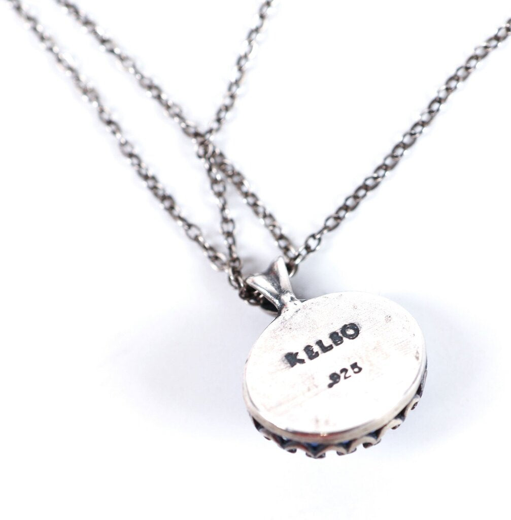 Sterling and Blue Apatite Pendant Necklace