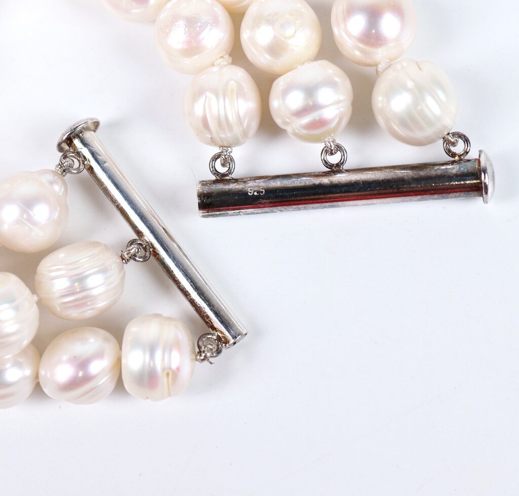 Sterling and Freshwater Pearl Triple Strand Bracelet